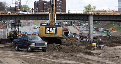 Photo: Construction on the 35W@94 project in 2019.